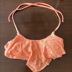 Neon orange Bikini Ruffle Top